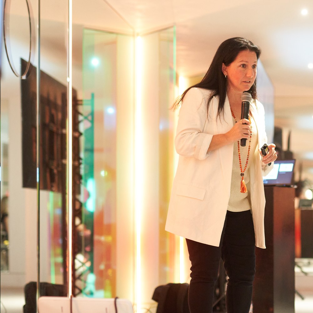 Nic Monteforte speaking at a corporate event