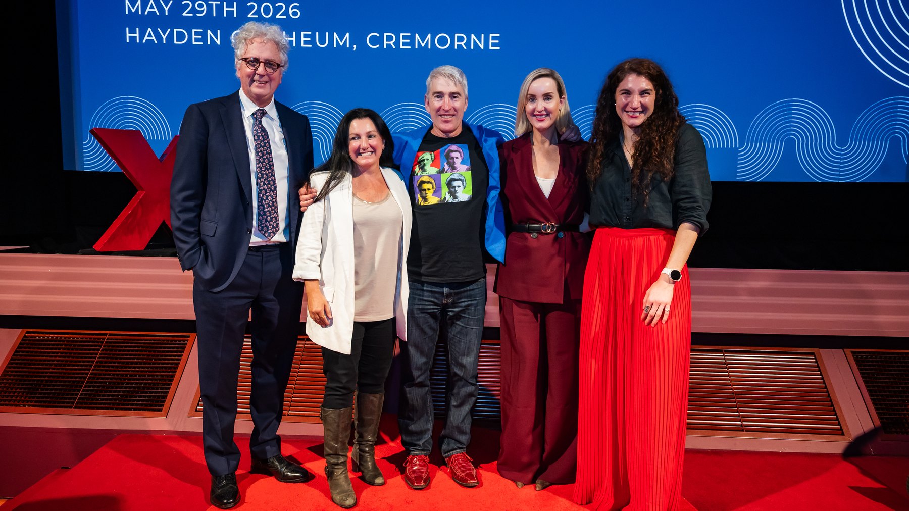 Nic Monteforte with fellow speakers at TEDx Hayden Orpheum, Cremorne